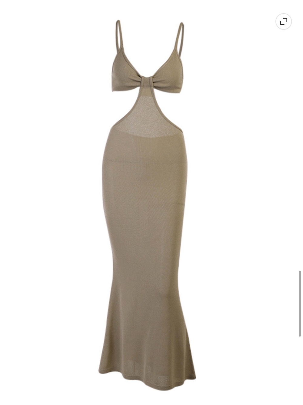Cutout Bow-Front Maxi Dress - L